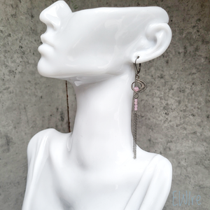 Cirkon gyöngyös hosszú fantázia fülbevaló, drótékszer - ékszer - fülbevaló - lógó fülbevaló - Meska.hu