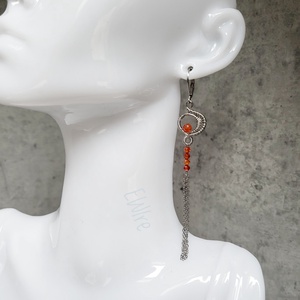 Cirkon gyöngyös hosszú fantázia fülbevaló, drótékszer - ékszer - fülbevaló - lógó fülbevaló - Meska.hu