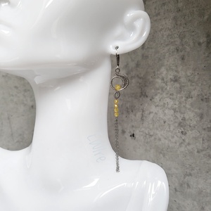 Cirkon gyöngyös hosszú fantázia fülbevaló, drótékszer - ékszer - fülbevaló - lógó fülbevaló - Meska.hu