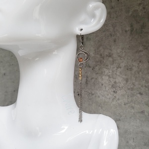 Cirkon gyöngyös hosszú fantázia fülbevaló, drótékszer - ékszer - fülbevaló - lógó fülbevaló - Meska.hu