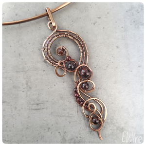Bronz nyakék vörös gránáttal - Meska.hu