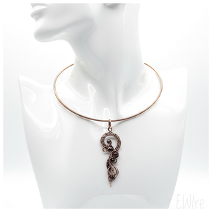Bronz nyakék vörös gránáttal - ékszer - nyaklánc - statement nyaklánc - Meska.hu