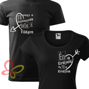 Te vagy a legnagyobb hős.....páros póló - ruha & divat - páros szett - női-férfi páros szett - Meska.hu