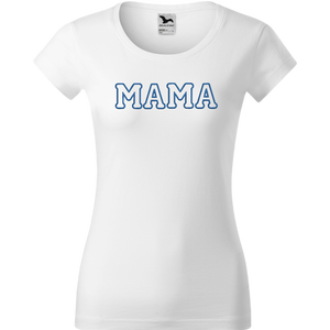 Mama feliratú fehér női póló, Ruha & Divat, Női ruha, Póló, felső, Hímzés, MESKA