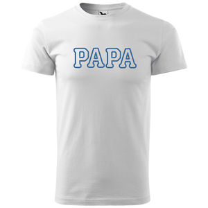 PAPA feliratú fehér férfi póló, Ruha & Divat, Férfi ruha, Póló, Hímzés, MESKA