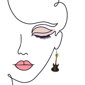 I love music - gitáros fülbevaló - ékszer - fülbevaló - lógó fülbevaló - Meska.hu