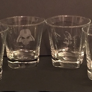 STAR WARS whiskey-s üveg pohár 4 db kézzel gravírozott  férfi ajándék, bögre -  - Meska.hu
