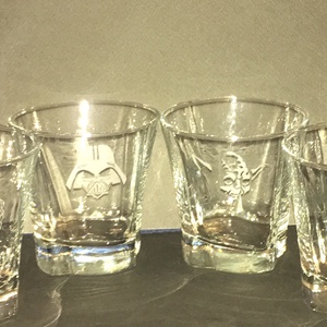 STAR WARS whiskey-s üveg pohár 4 db kézzel gravírozott  férfi ajándék, bögre -  - Meska.hu
