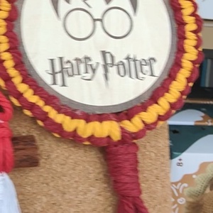 Harry Potter Stílusú makramé  keretes karácsonyfadísz - karácsony - karácsonyi lakásdekoráció - karácsonyfadíszek - Meska.hu
