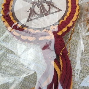 Harry Potter Stílusú makramé  keretes karácsonyfadísz - karácsony - karácsonyi lakásdekoráció - karácsonyfadíszek - Meska.hu