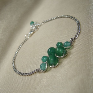 Zöld ásvány karkötő és fülbevaló szett - ékszer - ékszerszett - Meska.hu