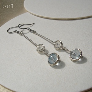 Crystal clear áttetsző ásvány duo fülbevaló - ékszer - fülbevaló - lógó fülbevaló - Meska.hu