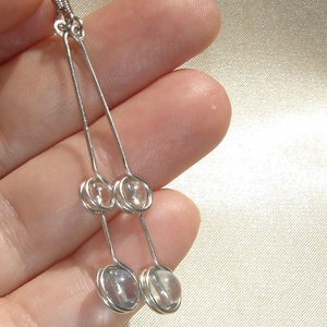 Crystal clear áttetsző ásvány duo fülbevaló - ékszer - fülbevaló - lógó fülbevaló - Meska.hu