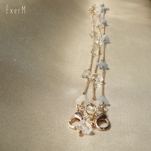 Akvamarin minimalista ásvány karkötő - ékszer - karkötő - lánc karkötő - Meska.hu