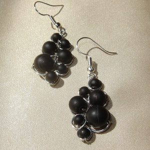 Black grapes ásvány fürt fülbevaló - ékszer - fülbevaló - lógó fülbevaló - Meska.hu