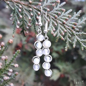 Szürke achát ásvány fürt fülbevaló - ékszer - fülbevaló - lógó fülbevaló - Meska.hu