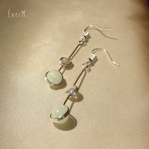 Zöld-szürke ásvány duo fülbevaló - Meska.hu