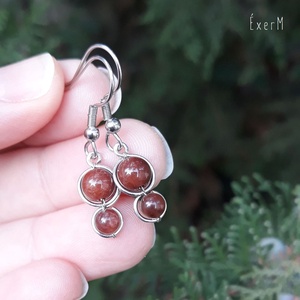 Csokibarna mini duo fülbevaló - ékszer - fülbevaló - lógó fülbevaló - Meska.hu
