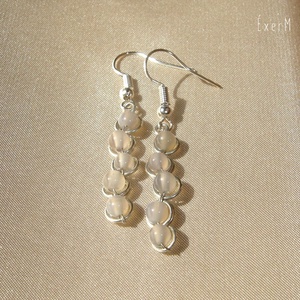 Szürke achát ásvány fürt fülbevaló - ékszer - fülbevaló - lógó fülbevaló - Meska.hu