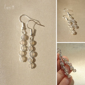 Szürke achát ásvány fürt fülbevaló - ékszer - fülbevaló - lógó fülbevaló - Meska.hu