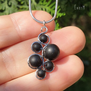 Black grapes ásvány fürt medálos nyaklánc - ékszer - nyaklánc - medálos nyaklánc - Meska.hu