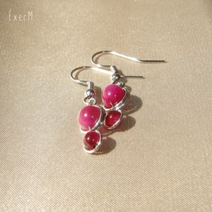 Pink ásvány mini duo fülbevaló - Meska.hu