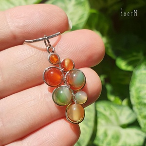 Páva achát ásvány medálos nyaklánc, Ékszer, Nyaklánc, Medálos nyaklánc, Ékszerkészítés, Fémmegmunkálás, MESKA