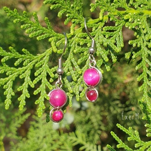 Pink ásvány mini duo fülbevaló - ékszer - fülbevaló - lógó fülbevaló - Meska.hu Pink ásvány mini duo fülbevaló - ékszer - fülbevaló - lógó fülbevaló - Meska.hu