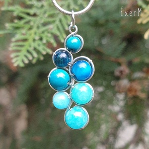 Kék fürt ásvány medálos nyaklánc - Meska.hu