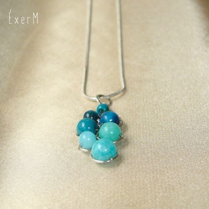 Kék fürt ásvány medálos nyaklánc - ékszer - nyaklánc - medálos nyaklánc - Meska.hu