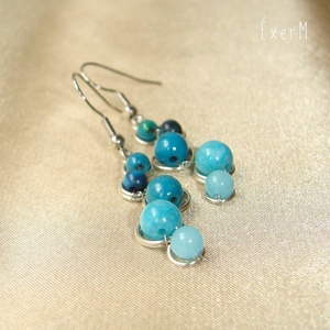 Kék ásvány fülbevaló - ékszer - fülbevaló - lógó fülbevaló - Meska.hu