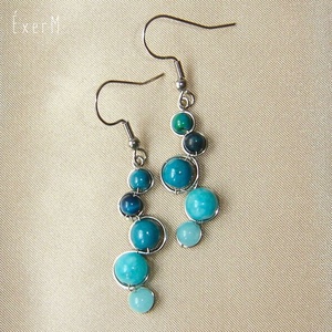 Kék ásvány fülbevaló - Meska.hu