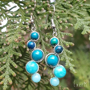 Kék ásvány fülbevaló - ékszer - fülbevaló - lógó fülbevaló - Meska.hu