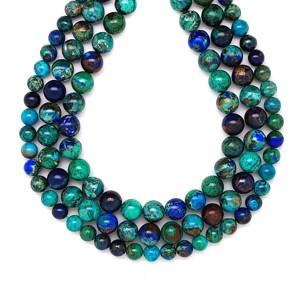Azurit malachit golyó A 8mm  ékszerkészítő alapanyag (füzér), Kellékek & szerszámok, Ásvány alapanyag, Ásványfüzér, , MESKA
