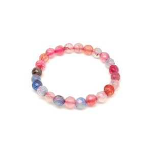 Fazettált kék-pink achát golyós gyerek ásvány karkötő 6mm, Ékszer, Karkötő, Ásványkarkötő, , MESKA