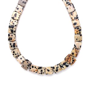 Jáspis dalmata kocka 6-7mm  ékszerkészítő alapanyag (füzér), Kellékek & szerszámok, Ásvány alapanyag, Ásványfüzér, , MESKA