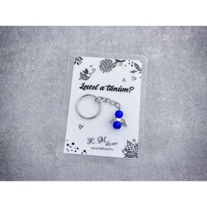 Leszel a tanúm sötétkék angyal medálos kulcstartó, Esküvő, Meghívó & Kártya, Tanú felkérő, , MESKA