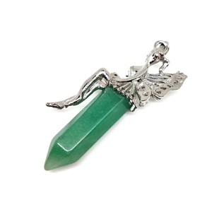 Csúcs medál fém angyal Aventurin 2,5x6cm, Ékszer, Nyaklánc, Medál, , MESKA