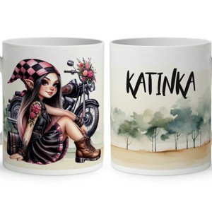 Névvel kérhető - Relax - Motoros manó lány mintás bögre, Otthon & Életmód, Konyhafelszerelés, tálalás, Tálalás, Bögre & Csésze, , MESKA