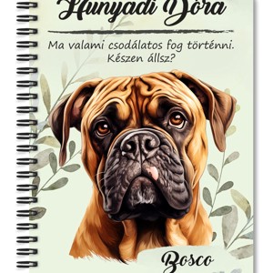 Személyre szabható - Bullmasztiff portré mintás A5-ös füzet, Otthon & Életmód, Papír, írószer, Jegyzetfüzet & Napló, , MESKA