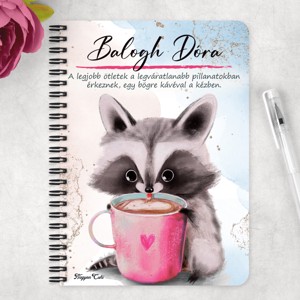 Személyre szabható - Mosómaci mintás A6-os füzet - otthon & életmód - papír, írószer - jegyzetfüzet & napló - Meska.hu