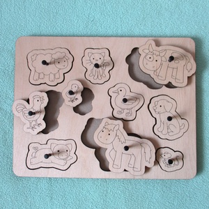 Állatos kirakó - tanya, 10 db-os - játék & sport - puzzle - forma puzzle - Meska.hu