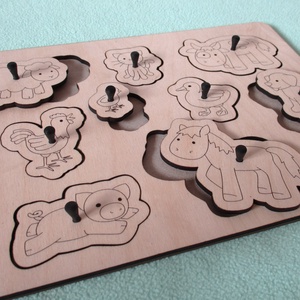 Állatos kirakó - tanya, 10 db-os - játék & sport - puzzle - forma puzzle - Meska.hu