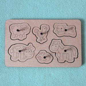 Állatos kirakó - tanya, 6 db-os - játék & sport - puzzle - forma puzzle - Meska.hu