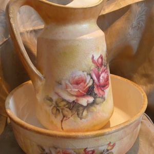 Régi mosdótál és kancsó új köntösben -  - Meska.hu