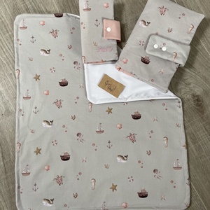 Újszülött alap szett -  tengeri állatok lányos, Táska & Tok, Pelenkatáska, Pelenkatartó tok, Varrás, MESKA