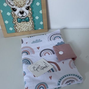 Eü kiskönyv borító - szivárványos, Baba - mama, Babaemlékek, Egészségügyi kiskönyv borító, Varrás, MESKA