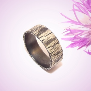 Karikagyűrű antikolva, női vagy férfi ezüst gyűrű, 59-es méret (EGY.133), Ékszer, Gyűrű, Kerek gyűrű, Ékszerkészítés, Ötvös, MESKA