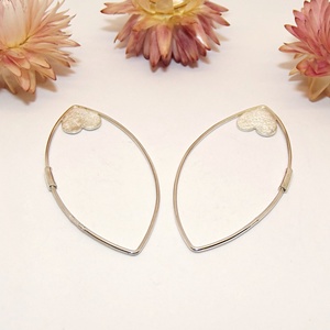 Matt szív, ezüst fülbevaló (EF.042) - ékszer - fülbevaló - lógó fülbevaló - Meska.hu