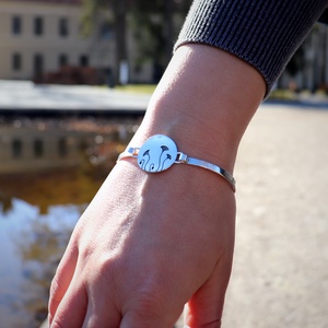 Antikolt pipacsos, női ezüst karkötő, 18 cm (EPK.35) - ékszer - karkötő - karperec - Meska.hu